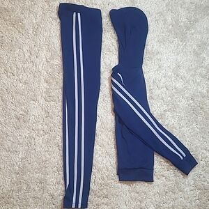 Navy Striped Athleisure Lounge Set Hoodie & Leggings Juniors M